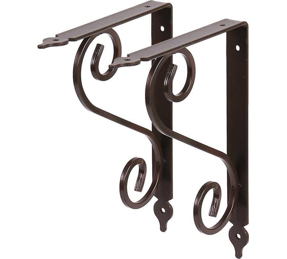 Изображение товара Кронштейны Larvij уголки для полки 2 шт. Мадрид 240x195 мм, цвет Антик бронза L7637ABх2