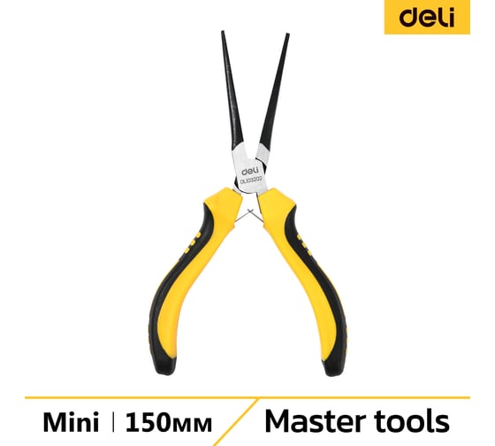 Изображение товара Мини-тонкогубцы удлиненные DELI DL103202 150мм двухкомпонентная рукоять 147015