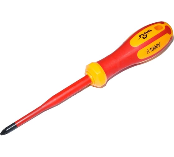 Изображение товара Диэлектрическая отвёртка DUEL Slimline 1000V крестообразный шлиц Pz1x80 мм, длина 180мм, DE03S-001-080