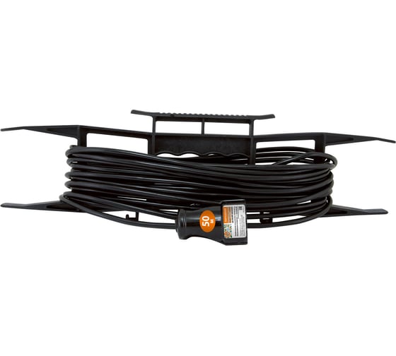 Изображение товара Силовой народный удлинитель-шнур на рамке TDM ELECTRIC ПВС, 2200Вт, с заземлением, 50м, штепсельное гнездо SQ1307-0315