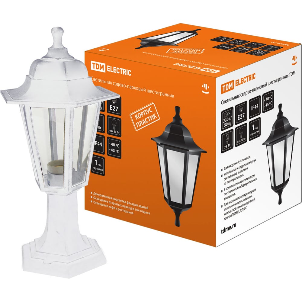 Изображение товара Садово-парковый светильник TDM ELECTRIC НТУ 06-60-001 белый IP44 для наружного освещения