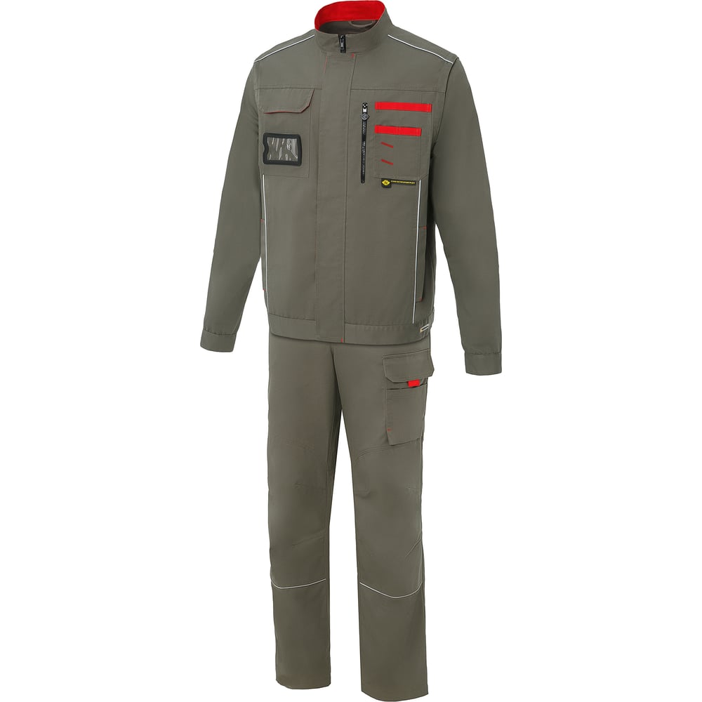 Изображение товара Костюм с отстегивающимися рукавами СОЮЗСПЕЦОДЕЖДА НЭКСТ хаки/красный, р.56-58, рост 182-188 2000000241227