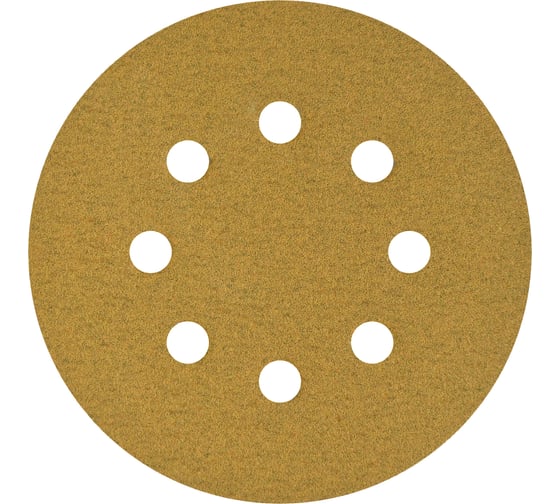Изображение товара Круг шлифовальный на липучке PAPER GOLD (5 шт; 125 мм; 8 отверстий; P100) NAPOLEON npg5-125-8-100