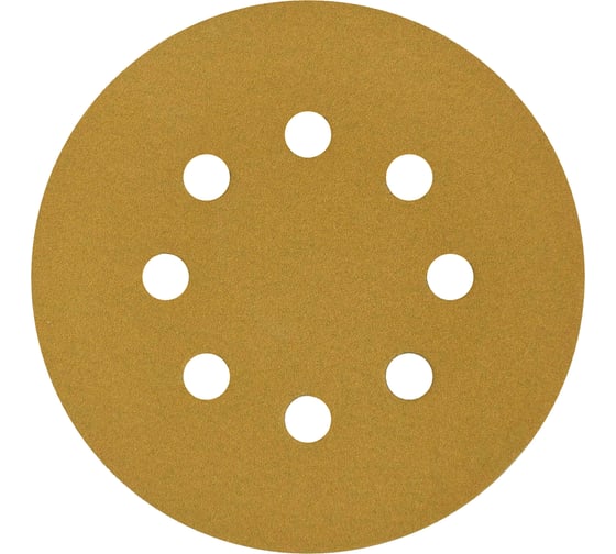 Изображение товара Круг шлифовальный на липучке PAPER GOLD (5 шт; 125 мм; 8 отверстий; P180) NAPOLEON npg5-125-8-180