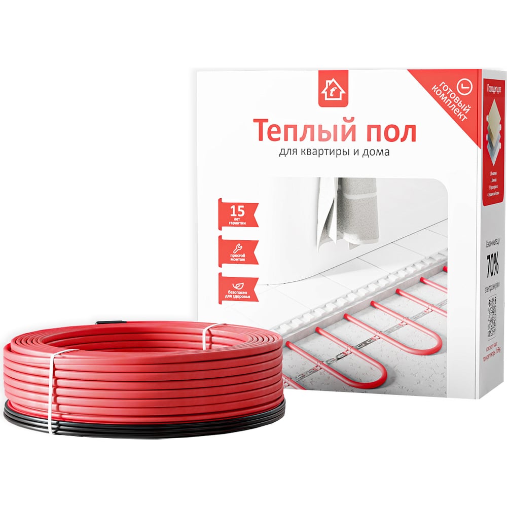 Изображение товара Кабельный тёплый пол AlfaOpt AlfaCable 20-1200-60 (8 м²) AC20-1200-60
