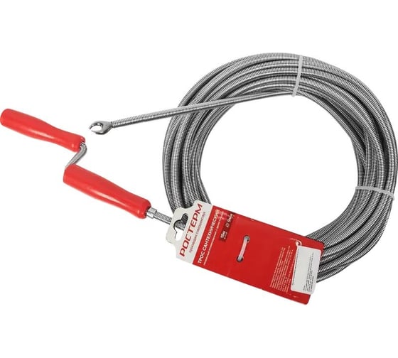 Изображение товара Трос хромированный РОСТерм с двумя ручками, 11 см, 9 мм х 15 м ТХ159