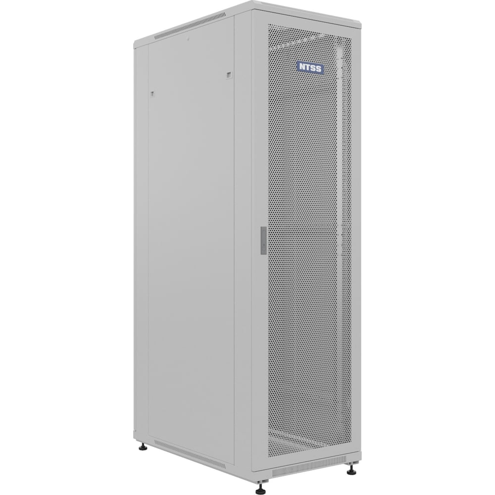фото Напольный универсальный серверный шкаф ntss ntssr 42u 800x1000мм, 4 профиля 19, двери перфорированная и перфорированная двухстворчатая, боковые ntss-r42u80100pd/pdd