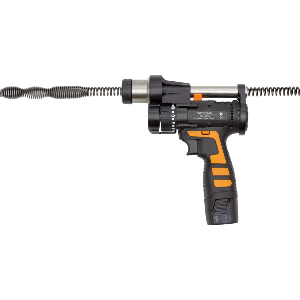 Набор для прочистки канализации для труб диаметром от 30 до 110 мм, длиной до 10 метров CROCODILE 50773-16-10А