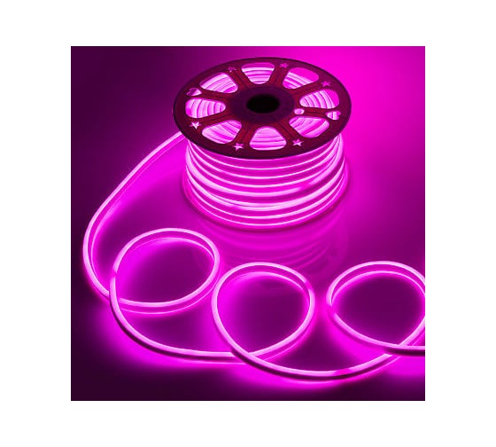 Изображение товара Светодиодная лента General Lighting Systems гибкий неон 50 м, 9,6Вт/м, 220В, SMD2835, 16мм, IP67, розовый GLS-2835-120-9.6-220-BNL-IP67-P 505314