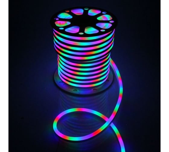 Изображение товара Лента светодиодная Гибкий неон General Lighting Systems, GLS-5050-80-10-220-NL-IP67-RGB 10Вт/м 80диод/м 220В 18мм IP67 RGB катушка 50м 505214