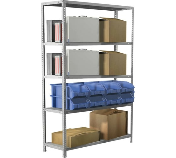 Изображение товара Металлический стеллаж BRABIX MS KD-200/50-5 2000х1000х500 мм, 5 полок, сборная стойка 291120