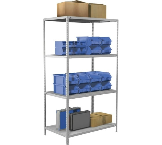 Изображение товара Металлический стеллаж BRABIX MS KD-185/60-4 1850х1000х600 мм, 4 полки, сборная стойка 291117