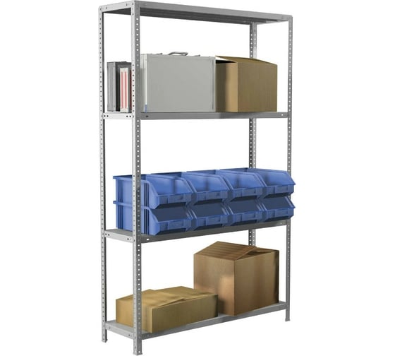 Изображение товара Металлический стеллаж BRABIX MS KD-185/40-4 1850х1000х400 мм, 4 полки, сборная стойка 291115