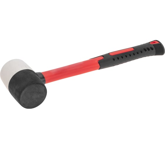 Изображение товара Киянка резиновая Kranz 225 г, черно-белая резина, фибергласовая рукоятка KR-12-8152
