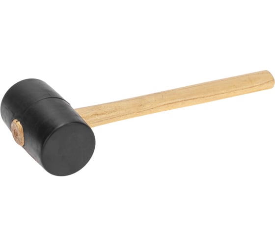 Изображение товара Киянка резиновая Kranz 680 г, черная резина, деревянная рукоятка KR-12-8144