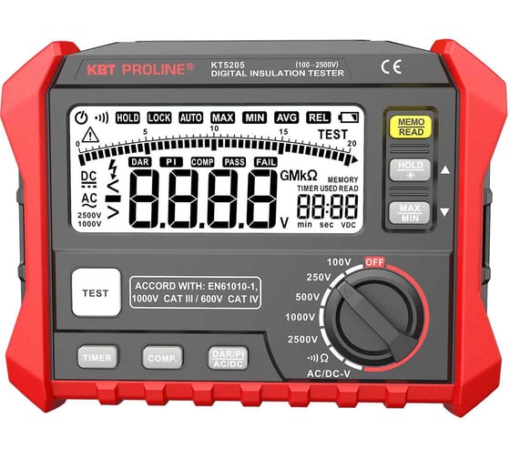 Изображение товара Цифровой мегаомметр КВТ KT 5205 PROLINE 89639