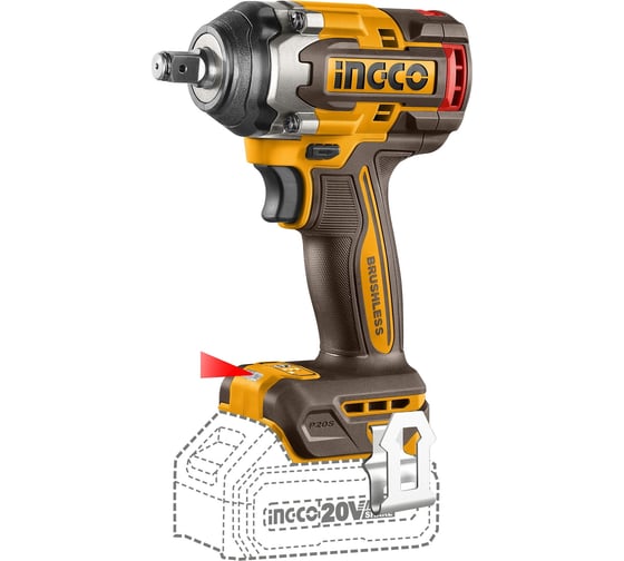 Изображение товара Аккумуляторный ударный гайковерт INGCO BL 20В 500Hm 1/2 ABR SUPER INDUSTRIAL CIWLI2050