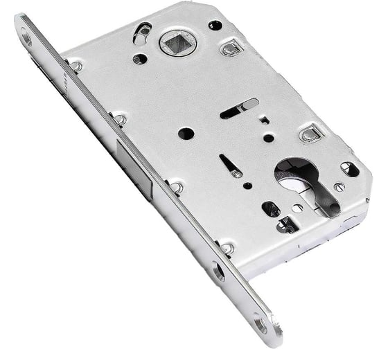 Изображение товара Корпус замка с магнитной защелкой Doorlock DL451M/С/50/85/18/SCr, матовый хром, под цилиндр, бэксет 50 мм, межосевое расстояние 85 мм 75290