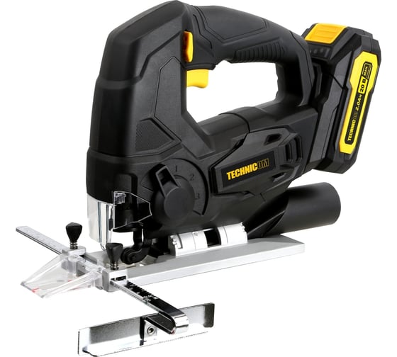 Изображение товара Аккумуляторный лобзик TECHNICOM 20В 2Ач, 0-2400 ход/мин, LED подсветка, 45° угол распила, 3 режима маятникового хода TC-CJ520