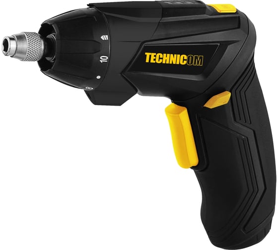Изображение товара Аккумуляторная отвёртка TECHNICOM 4В, 1.3Ач, 200 об/мин, LED фонарь, 10+1 ступеней крутящего момента TC-CS106