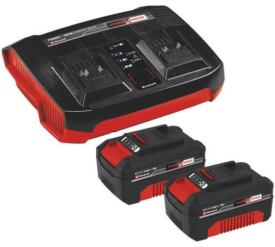 Изображение товара Устройство зарядное с аккумулятором Einhell PXC 2x4,0 Aч + двойное ЗУ Twincharger 3A 4512112