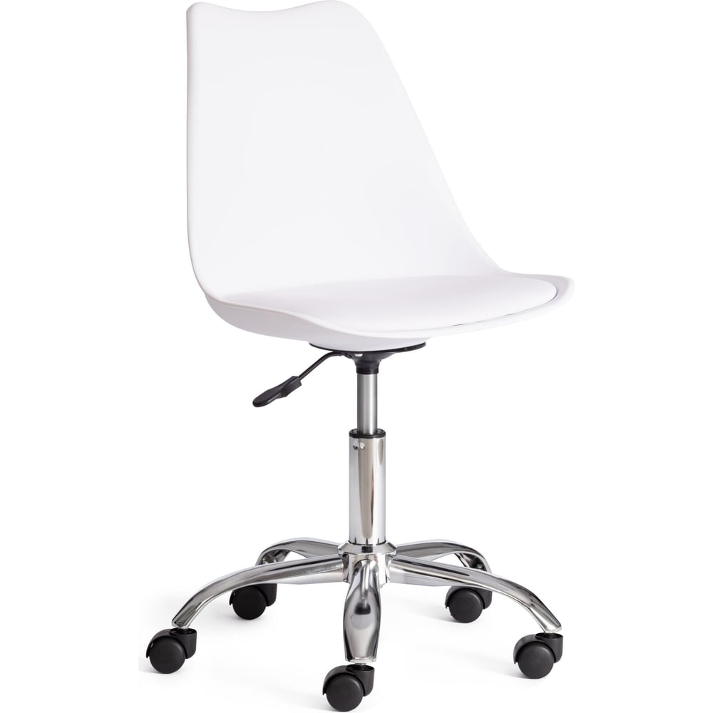 Изображение товара Офисное кресло Tetchair TULIP (mod.106-1) 4 шт, металл/пластик/PU, 58x47x97см, White (белый) / Chrome (хром) 21230