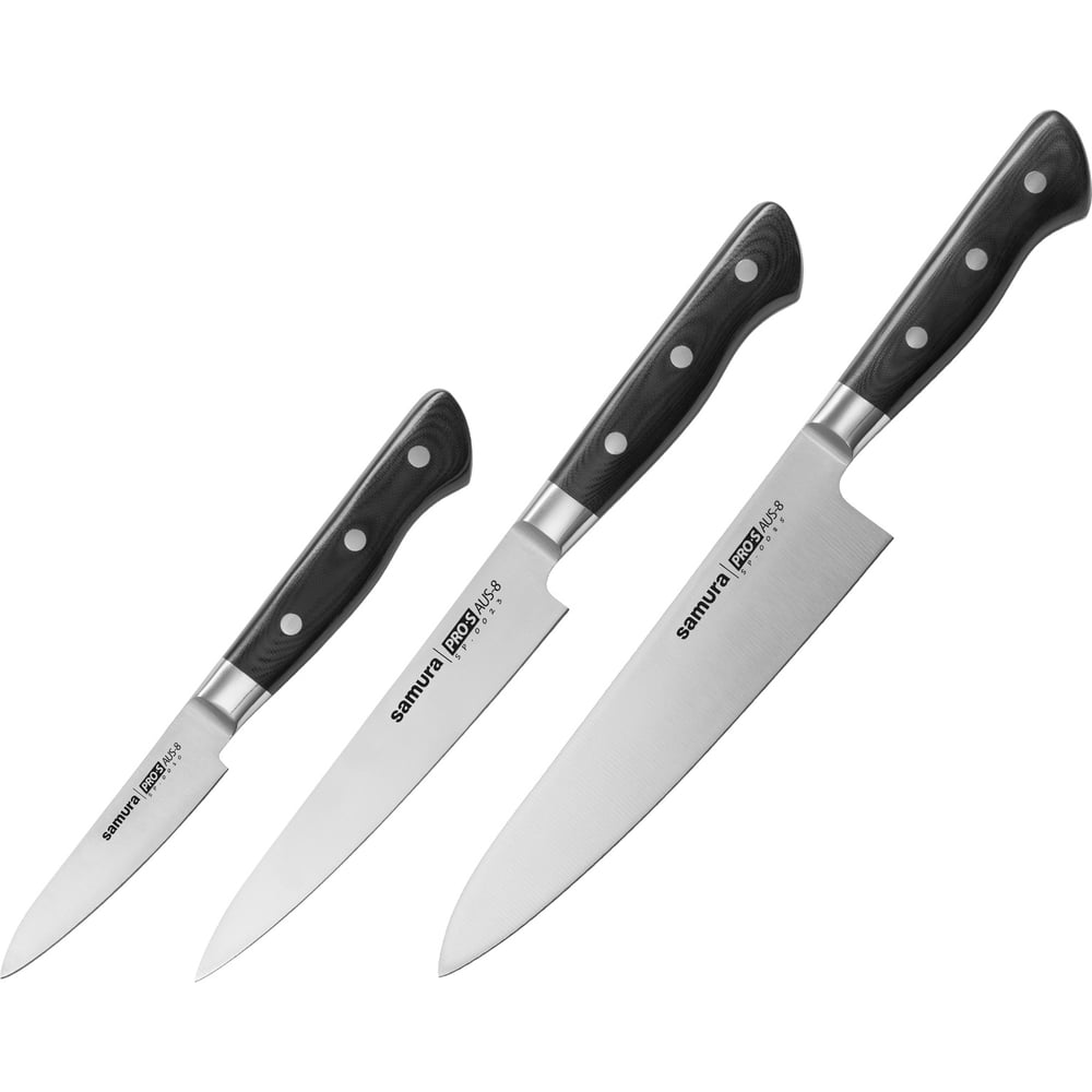 Набор из 3 ножей Samura Pro-S в подарочной коробке 10, 23, 85, G-10 SP-0230/K