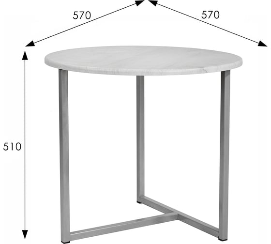 Изображение товара Стол журнальный Мебелик BeautyStyle 27 дуб дымчатый/металлик 9006