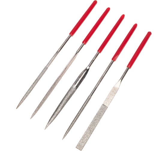 Изображение товара Набор надфилей алмазных Kranz 140x50x3 мм, 5 шт. KR-12-4111