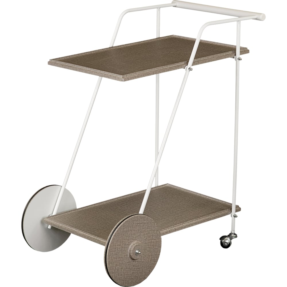 Изображение товара Стол сервировочный Мебелик Новум белый/белый/текстиль темный 8948