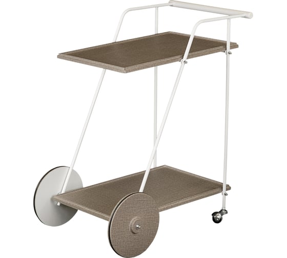 Изображение товара Стол сервировочный Мебелик Новум белый/белый/текстиль темный 8948