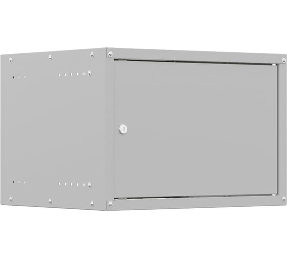 Изображение товара Шкаф настенный телекоммуникационный NTSS LIME 6U 550x450x370мм, 2 профиля 19, дверь сплошная металл, боковые стенки несъемные, разобранный, серый RAL 7035 NTSS-WL6U5545FD