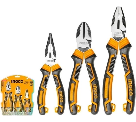 Изображение товара Набор плоскогубцев INGCO 3 шт. INDUSTRIAL HKHLPS2831DS