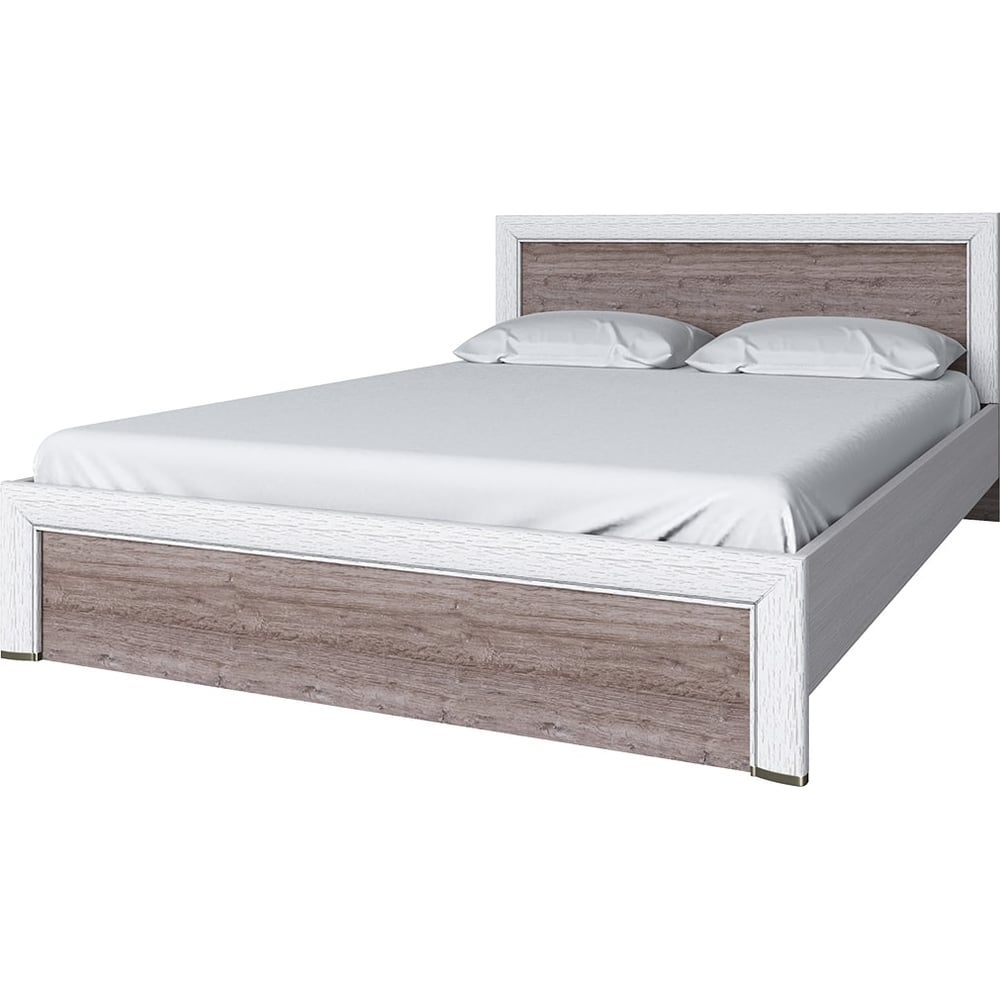 Изображение товара Кровать Anrex OLIVIA 160х200 см, современная мебель из ЛДСП, цвет крем/дуб анкона