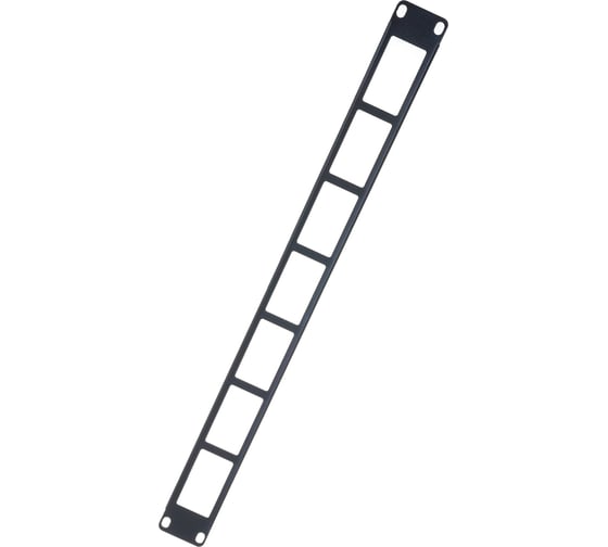 Изображение товара Кабельный горизонтальный органайзер ЦМО 19, 1U с окнами для кабеля, черный ГКО-О-1-9005