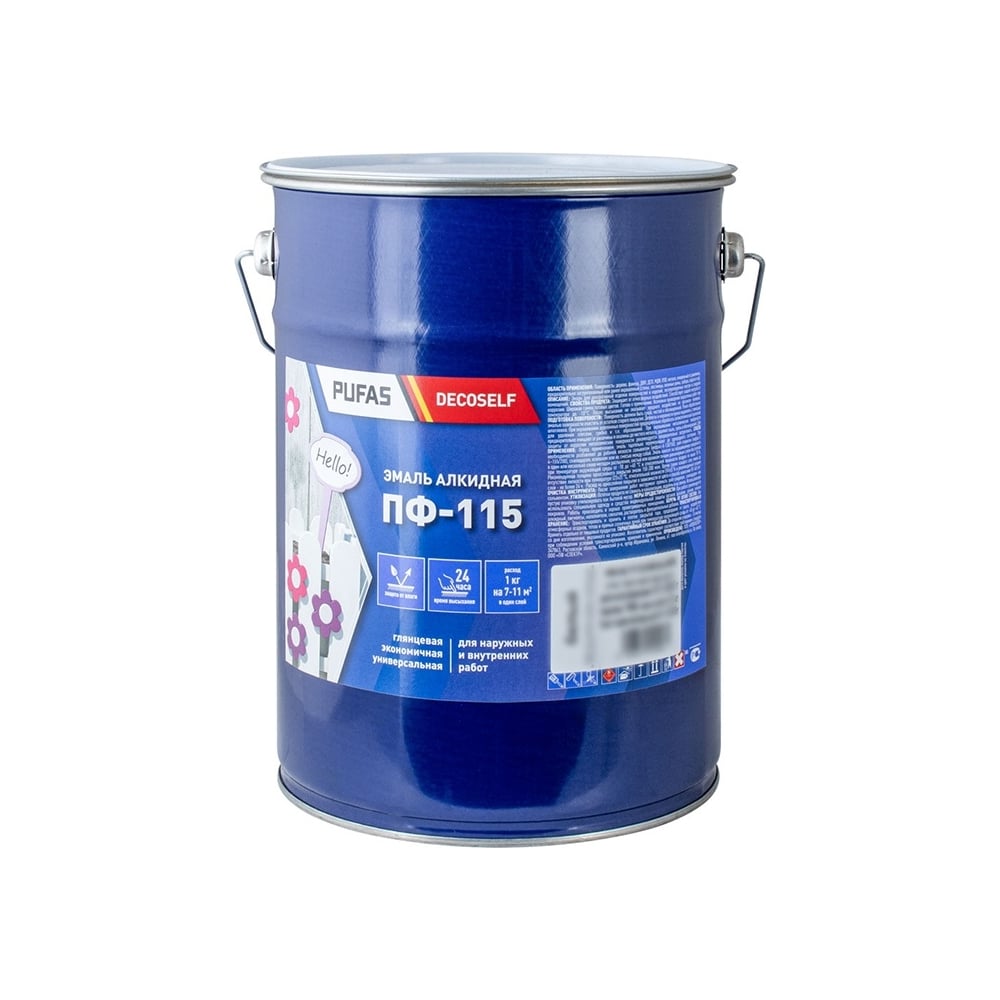 Изображение товара Эмаль Pufas ПФ-115 светло-голубая Decoself 5кг=3,7л тов-206020