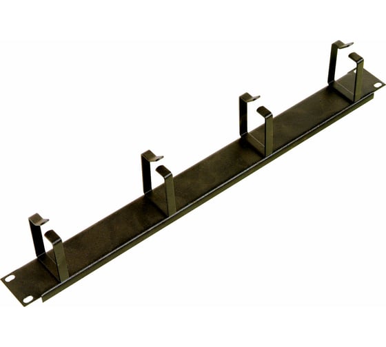 Изображение товара Горизонтальный кабельный органайзер ЦМО 19, 1U, 4 кольца, черный ГКО-4.62-9005