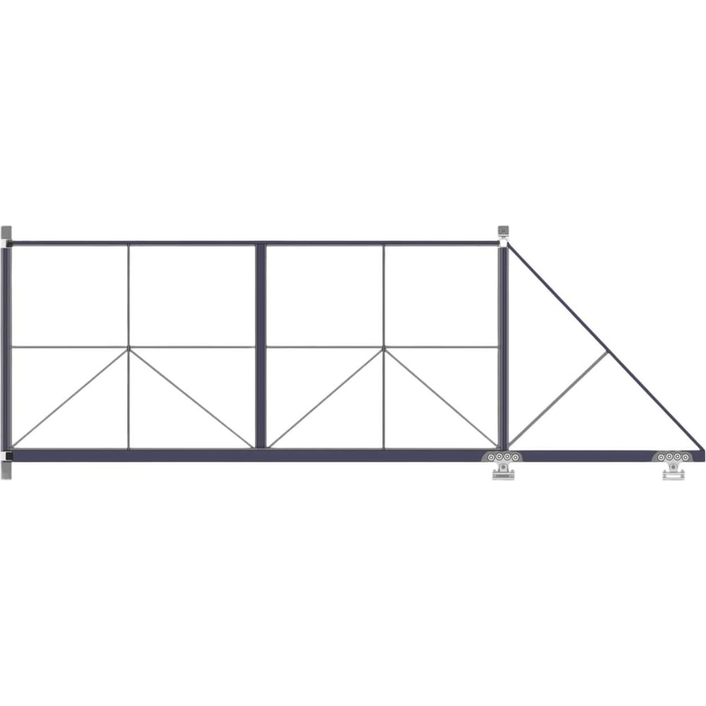 Изображение товара Ворота откатные Русская Свая для проема 3500х2000 мм RAL 7024 открывание вправо