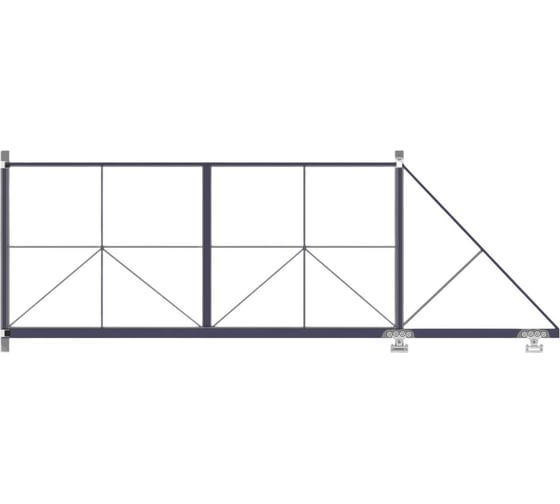 Изображение товара Ворота откатные Русская Свая для проема 5000х2000 мм RAL 7024 открывание вправо