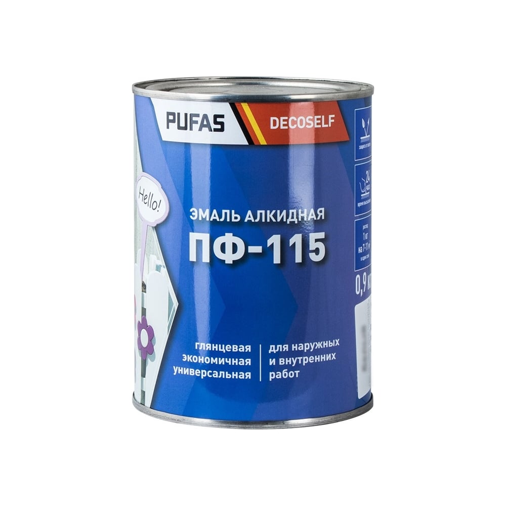 Эмаль Pufas ПФ-115 сиреневая Decoself (0,9кг=0,67л) тов-206029