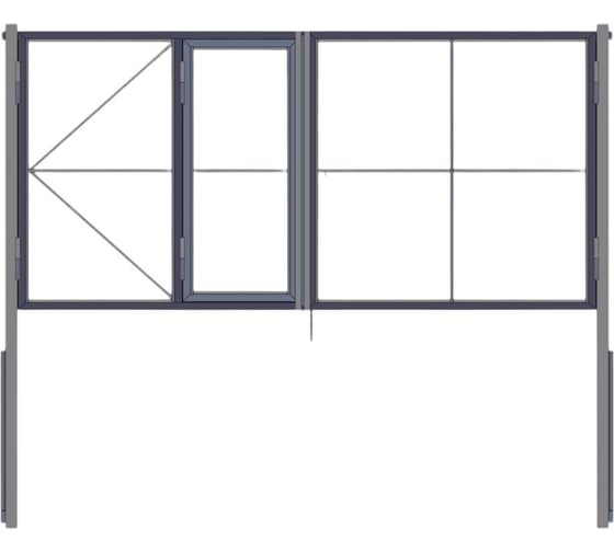 Изображение товара Ворота распашные Русская Свая для проема с калиткой 1850x4000 мм VR-kal-4000