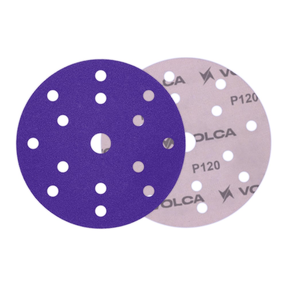 Изображение товара Диск абразивный AMETHYST керамика 150 мм 15 отверстий P120, 50 шт VOLCA