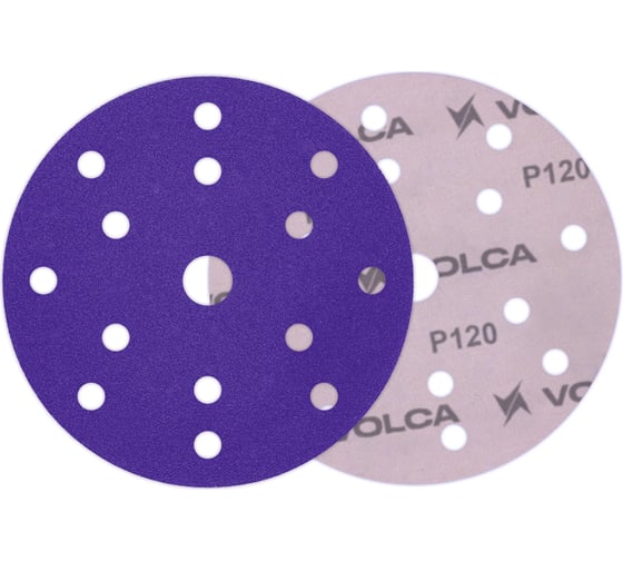 Изображение товара Диск абразивный AMETHYST керамика, 150 мм, 15 отверстий, P120, 50 шт VOLCA 74150150120