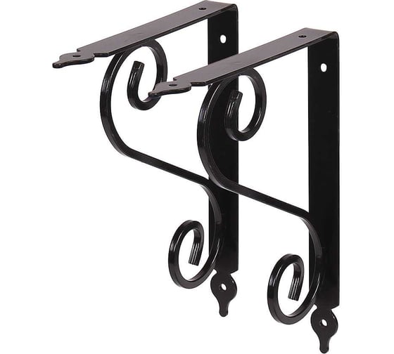 Изображение товара Кронштейн 2 шт. для полки Larvij Мадрид 19,5x24 см, нагрузка до 20 кг, цвет черный L7637BLх2