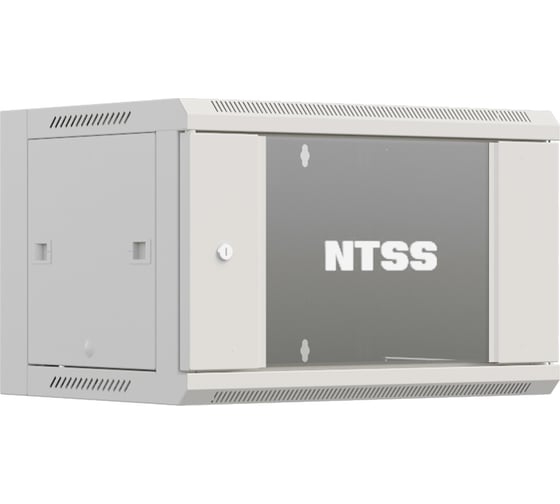 Изображение товара Шкаф настенный телекоммуникационный NTSS W 12U 600x450x635мм, 2 профиля 19, дверь стеклянная, боковые стенки съемные, задняя стенка, разобранный, серый RAL 7035 NTSS-W12U6045GS