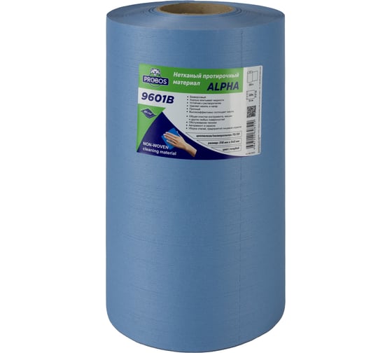 Изображение товара Нетканый протирочный материал PROBOS ALPHA 9601B, 60г/м2, голубой, 220 л/рулон 9601B220