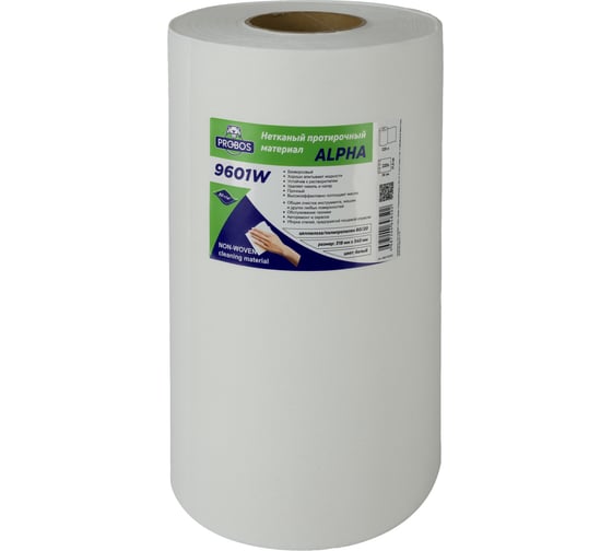 Изображение товара Нетканый протирочный материал PROBOS ALPHA 9601W, 60г/м2, белый, 220 л/рулон 9601W220