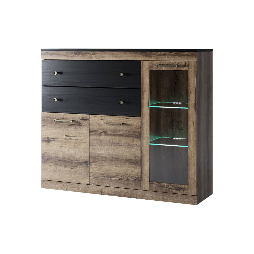 Изображение товара Тумба Anrex 1V2D2S, JAGGER, цвет Дуб монастырский /Черный 661946