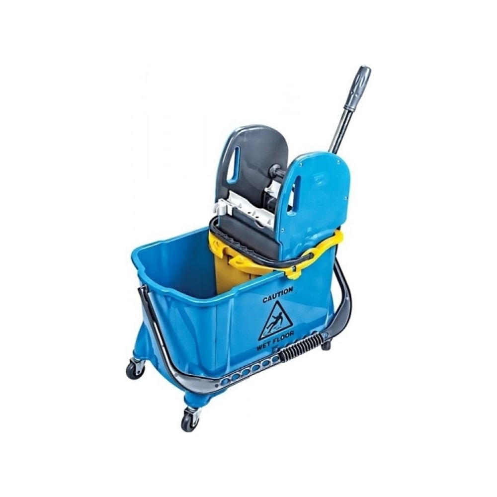 Изображение товара Ведро с вертикальным отжимом Uctem-Plas 24 л на колесах синее HTS731B