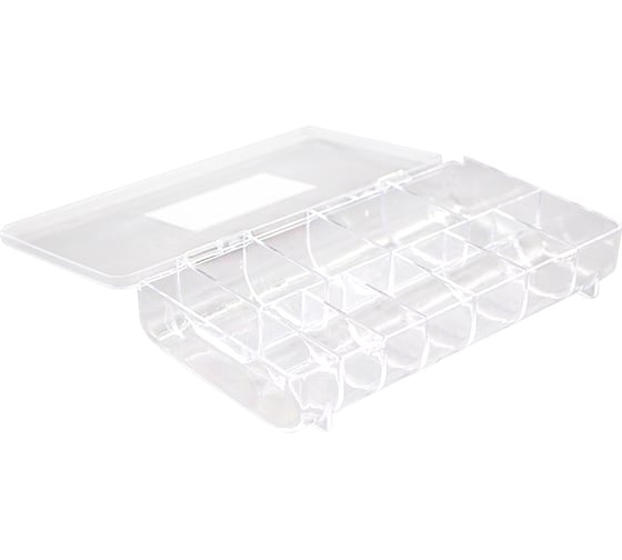 Изображение товара Контейнер - органайзер для хранения мелочей, рукоделия Hobby&pro с секциями, 17х9,5х3 см 7734277